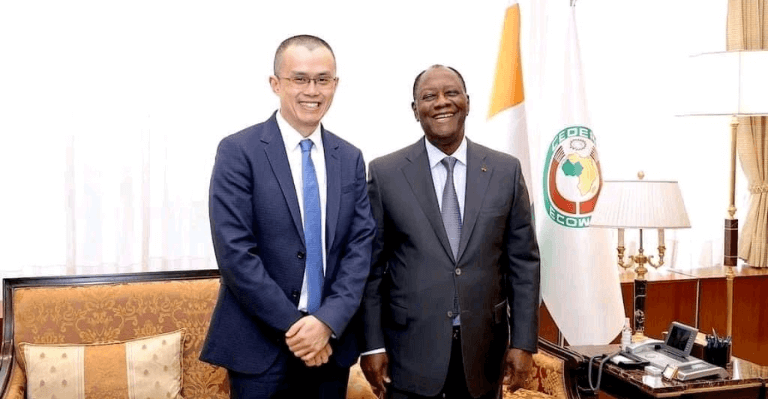 El CEO de Binance se Reúne con el Presidente de Costa de Marfil y le Pide que Apoye las Criptomonedas en el País