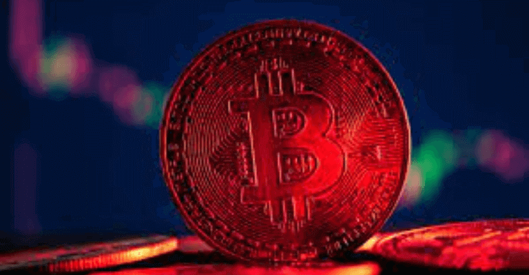 bitcoin in red