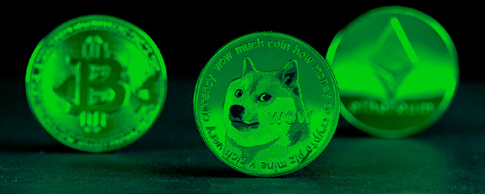 Dogecoin Bitcoin y Ether
