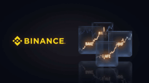 Logo de Binance con BAKE, HIFI y SLF subiendo antes del delisting, señal de volatilidad