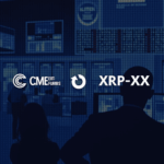 Trading floor at CME with bright screens displaying Solana (SOL) and XRP futures; institutional traders evaluating regulated options.