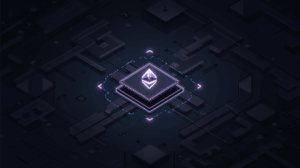 Validador de Ethereum en un centro de datos, blobs brillantes y fecha de diciembre de 2025, para Fusaka, rollups y PeerDAS.