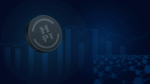 Portada de noticia cripto con moneda HYPE central, gráfico ascendente y red de nodos validadores azules, simbolizando USDH.