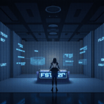 Concept art de Solana con nodos brillantes simbolizando consenso en tiempo real, fondo estilo newsroom