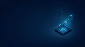 Encabezado cripto fotorealista: Solana ascendiendo junto al token HYPE sobre una pantalla de trading, fondo azul.