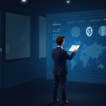 Portada fotorrealista con figura central, tablero de blockchain y USDH; destaca gobernanza por validadores y escrutinio regulatorio.