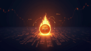 WLFI quemado en blockchain con flechas de recompra y gráfico de votación del 99,8% sobre tres redes.