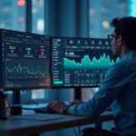 Trader cripto observa un panel: Altcoin Season 28, DeXe sube, Tron estable, Jupiter con mayor actividad; fondo descentralizado.