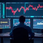Cripto newsroom: Binance y Aster, trader ante pantallas con subida de precio y señales de wash trading; DeFiLlama atenuados