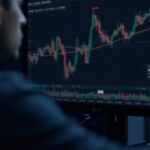 Trader analiza gráficos de ETH y BTC; logo de Ethereum y iconos Layer-2 brillan, indicando pausa de impulso y liquidez DeFi.
