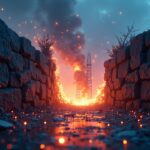 Muro regulatorio de la UE derrumbándose hacia una red blockchain central; LNG se apaga, bancos e intercambios brillan.