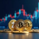 Encabezado fotorrealista con las monedas ZEN, BAT y SUPRA sobre un escritorio, gráfico ascendente y bandera de EE. UU.