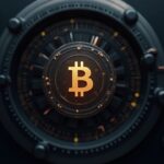 Bóveda gubernamental o pantalla de cotización con icono de Bitcoin, simbolizando adopción institucional en la Eurozona