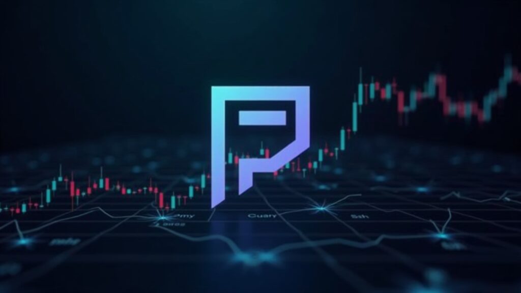 Encabezado fotorealista: logo de Solana respaldado por Pantera, gráfico descendente y documentos PIPE.