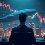 Operador cripto en primer plano ante gráfico de PEPE al alza, silueta de una ballena y símbolos de regulación al fondo, estilo newsroom.