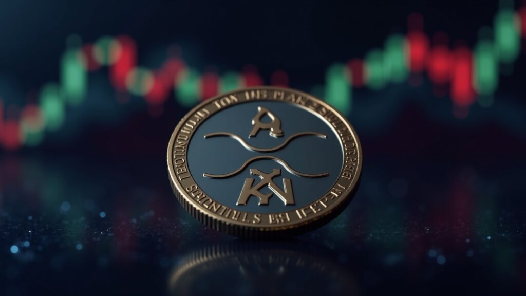XRP en primer plano con el logo del Banco de Japón y un gráfico ascendente, señalando adopción institucional y riesgo regulatorio.