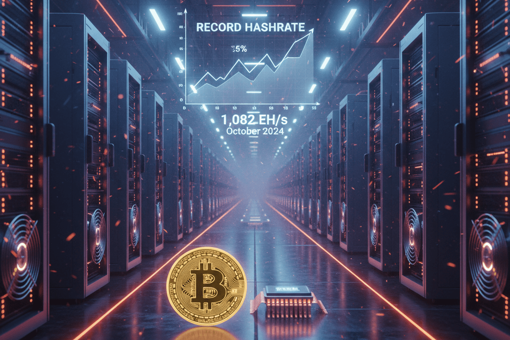 Hashrate de Bitcoin alcanza nuevo récord