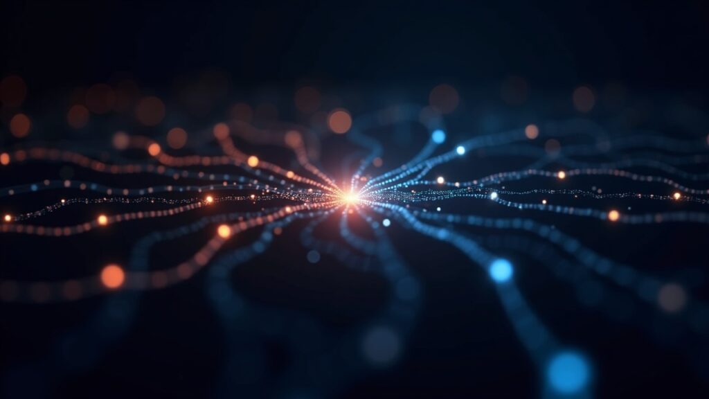 Logo de Alibaba y JPMorgan conectados por flujos tokenizados USD/EUR en una red blockchain permissioned.