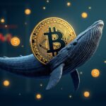 Ballena de Bitcoin en el centro, rodeada de gráficos on-chain y logotipos de ETFs, con insignia 90k.