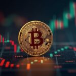 Moneda de Bitcoin en primer plano, con gráficos ascendentes y visuales de liquidez, destacando la resistencia de 97k.