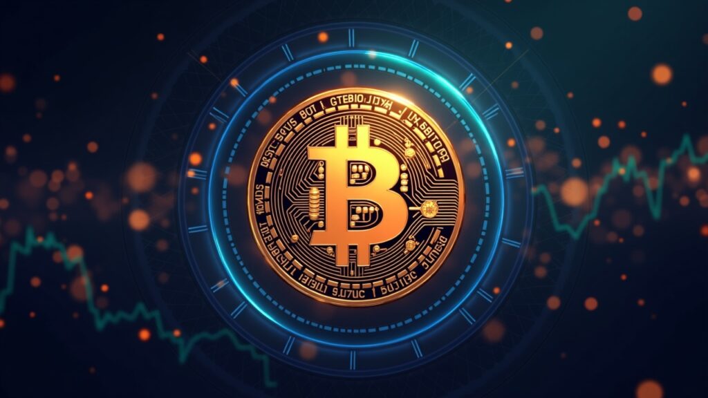 Gráfico realista de noticias cripto con Bitcoin formando un doble suelo en W hacia 110k y hueco CME destacado.