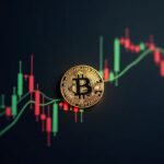 Bitcoin con gráfico de subida, resistencias clave y death cross, señal de cautela para traders