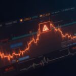 CZ portrait beside a rising ASTER price chart, with faded on-chain data streams and a warning icon.