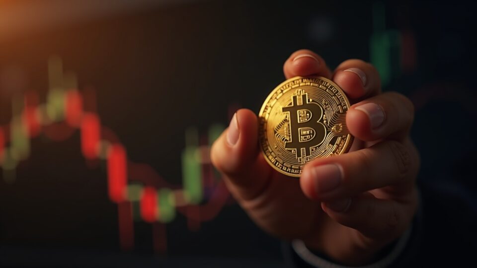 Moneda HBAR fotorrealista sostenida por un operador, con un gráfico alcista rompiendo por encima de 0.17 y un sutil fondo de Acción de Gracias.