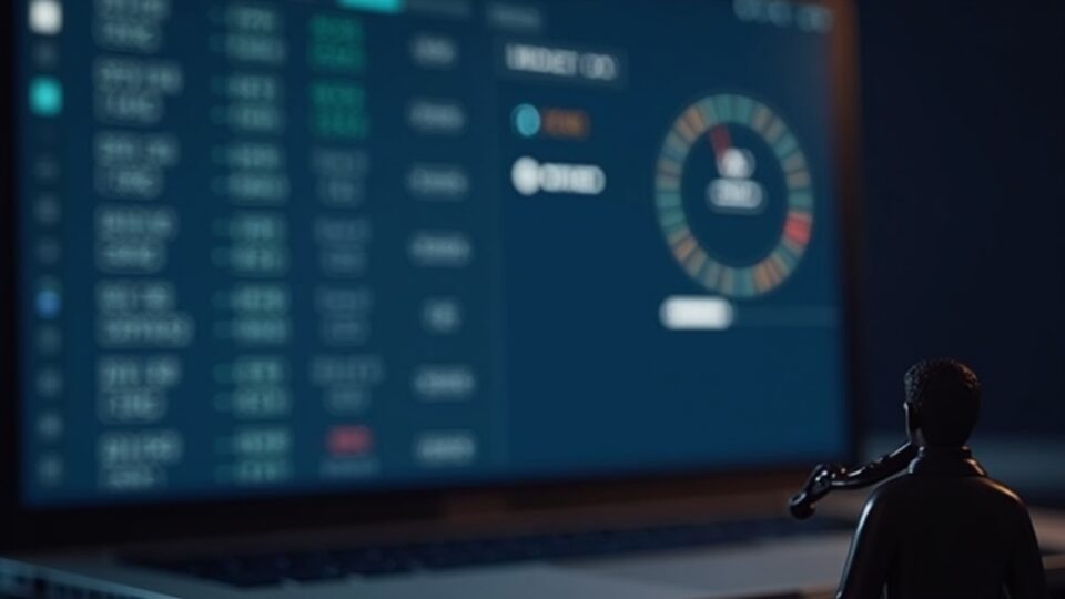 Libro mayor con transferencias USDC a SOL, mazo de juez y silueta de Argentina, estilo noticiero regulatorio.