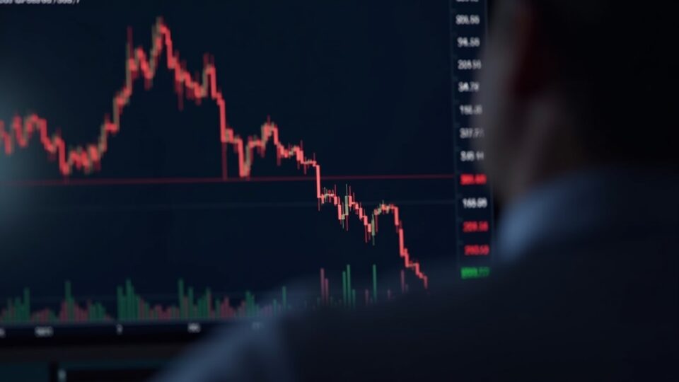 Trader cripto analiza gráfico de Solana con dos cruces bajistas y logo SOL en pantalla