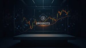 Sala de prensa cripto fotorrealista con el logo de BCH y un gráfico alcista que apunta a 650 antes de Navidad, superposición de la presentación de Grayscale.