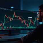 Analista observa el breakout de BTC más allá de 94k en un monitor con barras de volumen en aumento y señales de apretón gamma