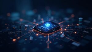 Interfaz de la app de Coinbase centrada que enruta a un DEX de Solana con enlaces luminosos a Base-2 y Vector, mezcla de CeFi y DeFi.