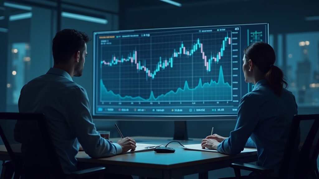 Analista junto a un gráfico holográfico del precio de Zcash que rompe la resistencia, con indicadores alcistas y elementos visuales de la cadena de bloques.