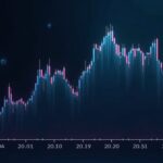 Encabezado cripto realista: gráfico de precio de Hedera HBAR con bandera bajista y un analista central en una sala de redacción futurista.