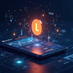 Token LIT brillante centrado sobre una interfaz de trading on-chain futurista con la marca Lighter DEX e iconos de airdrop del 25%.