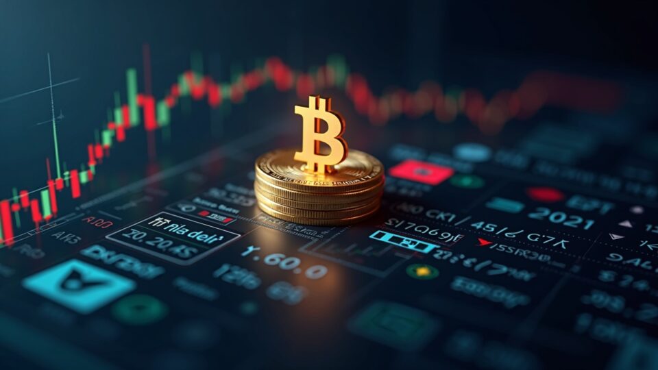 Encabezado fotorrealista de una tesorería de Bitcoin con el ticker MPJPY en una sala de negociación de EE. UU. y el logotipo de Deutsche Bank.