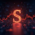 Encabezado fotorrealista de sala de prensa: logo de Solana en el centro, resplandor de Firedancer, rezago del precio frente a las altcoins y líneas de demanda institucional.