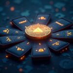Encabezado fotorrealista que muestra un libro mayor inspirado en Solana con un token AVA central y 23 billeteras resplandecientes financiadas por exchanges.