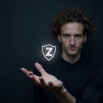 Vitalik Buterin se enfrenta a una mano oscura sobre una transacción protegida de Zcash, simbolizando privacidad vs. gobernanza por token.