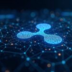 Encabezado fotorrealista: XRP se transforma en una blockchain similar a Solana con carriles rápidos y elementos visuales de gobernanza.