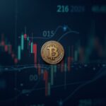 Moneda AVAX centrada sobre una pantalla de negociación al estilo Nasdaq, señalando el acceso institucional a ETFs de Avalanche