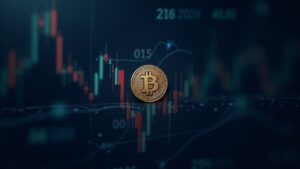 Moneda AVAX centrada sobre una pantalla de negociación al estilo Nasdaq, señalando el acceso institucional a ETFs de Avalanche