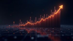Bitcoin se acerca a 94,000 en un gráfico fotorrealista con resistencia brillante y elementos visuales de demanda institucional.