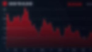 Panel fotorrealista que muestra la caída de UNI en un gráfico de precios rojo, con el índice CoinDesk 20 deslizándose en segundo plano, en un entorno de sala de redacción.