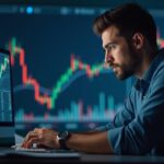 Encabezado fotorrealista: trader observa la subida de Monero (XMR) mientras Zcash se desvanece, con íconos de gobernanza y gráficos en el fondo.
