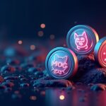 Encabezado cripto fotorrealista que muestra PONKE, POPCAT y MOG con un fondo de mercado dinámico y una cuenta regresiva de desbloqueos.