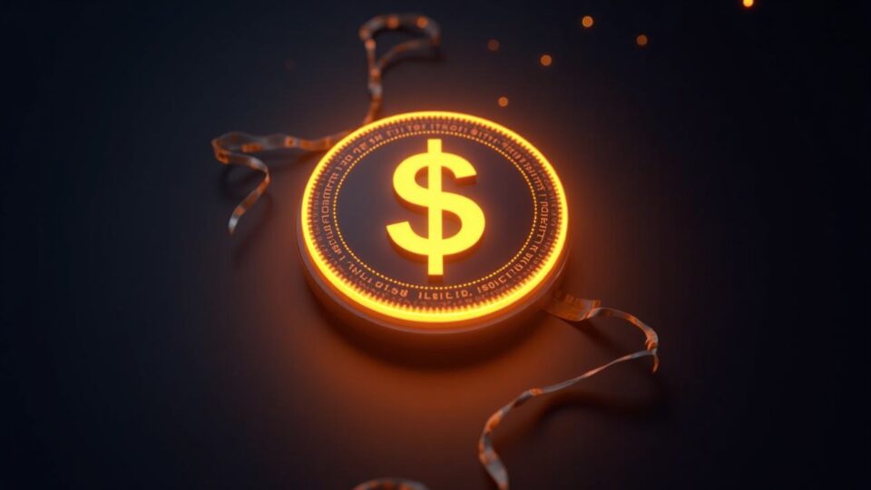 Token USDCx resplandeciente en Aleo con cintas zk-SNARK y una figura empresarial, señalando acceso privado e interoperable a monedas estables.