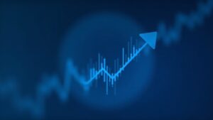 Imagen realista de una redacción con el logo de Hedera HBAR sobre un gráfico cripto azul que rompe por encima de 0.10 con una flecha ascendente hacia 0.1252