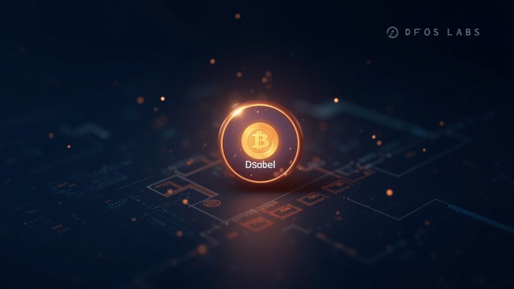Encabezado fotorrealista con un token USDCBL brillante en el centro, marcas Aptos Labs y Decibel, y gráficos en cadena.
